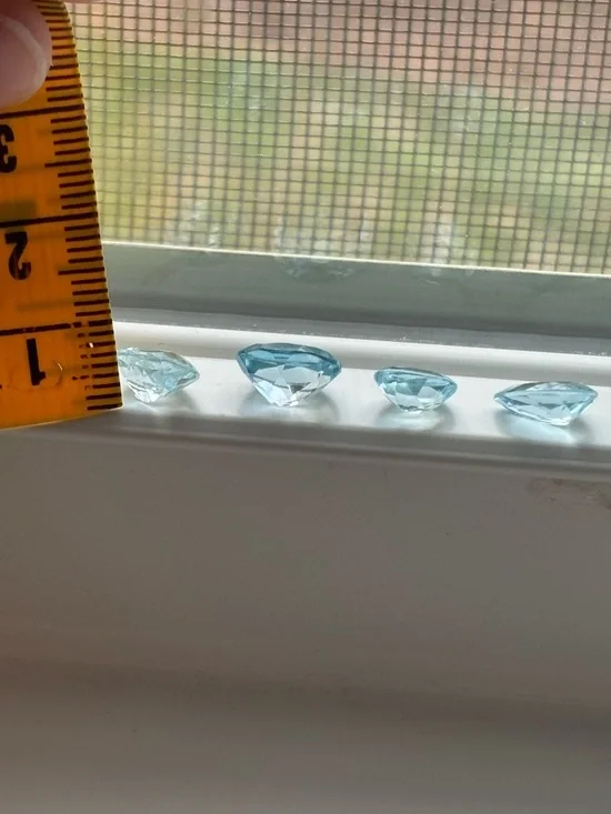 Blue Topaz Gemstone Lot – Oval & Pear Cut Sky Blue Loose Stones (Set of 4) - Picture 15 of 16